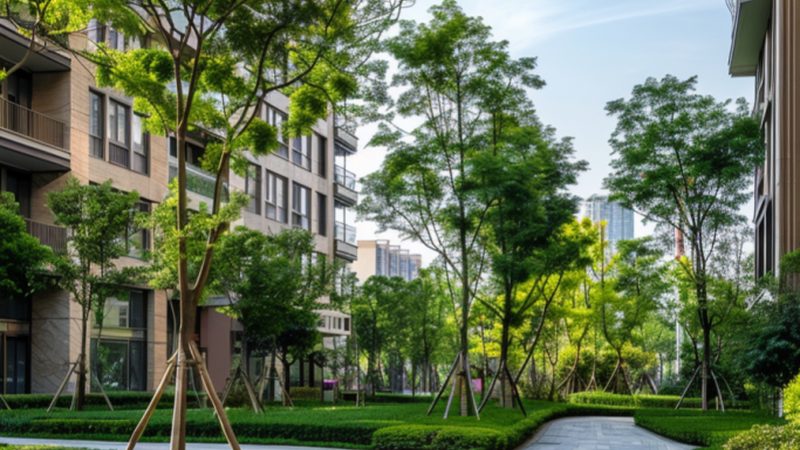 小区绿化设计效果图，如何准确把握你的“绿意盎然